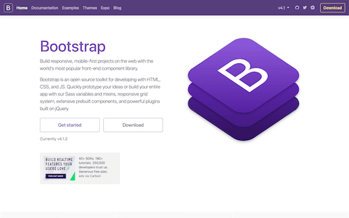 Screenshot for the Bootstrap website