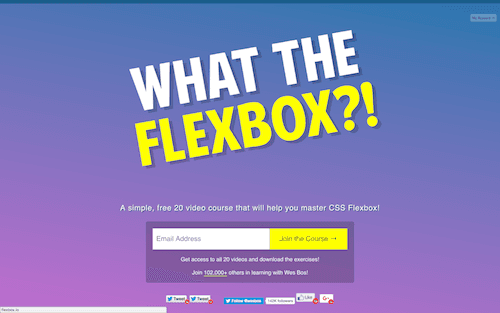 Screenshot for the Wes Bos: Flexbox website